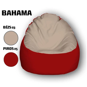 Nagi Bézs - Piros Babzsákfotel