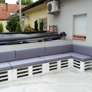 Kültéri Raklap Párna Középszürke