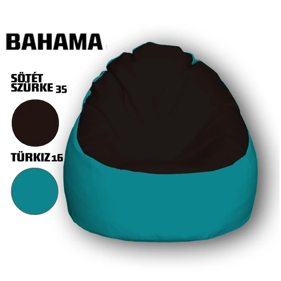 Nagi Sötét Szürke - Türkizkék Babzsákfotel