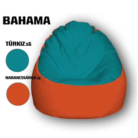 Nagi Türkizkék - Narancssárga Babzsákfotel